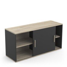 Wandhängeschrank >Atelier< in Kronberg / schwarz  - 120x60x40cm (BxHxT)