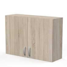 Wandhängeschrank >Paprika< in SONOMA EICHE/BETON     - 100x70x30cm (BxHxT)