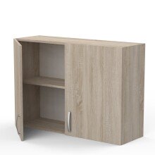 Wandhängeschrank >Paprika< in SONOMA EICHE/BETON     - 100x70x30cm (BxHxT)