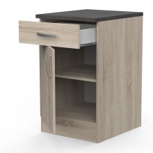 Wandhängeschrank >Paprika< in SONOMA EICHE/BETON     - 50x85x60cm (BxHxT)