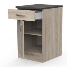 Wandhängeschrank >Paprika< in SONOMA EICHE/BETON     - 50x85x60cm (BxHxT)