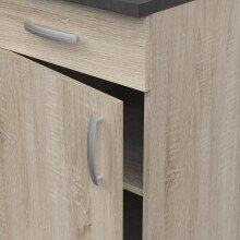 Wandhängeschrank >Paprika< in SONOMA EICHE/BETON     - 50x85x60cm (BxHxT)