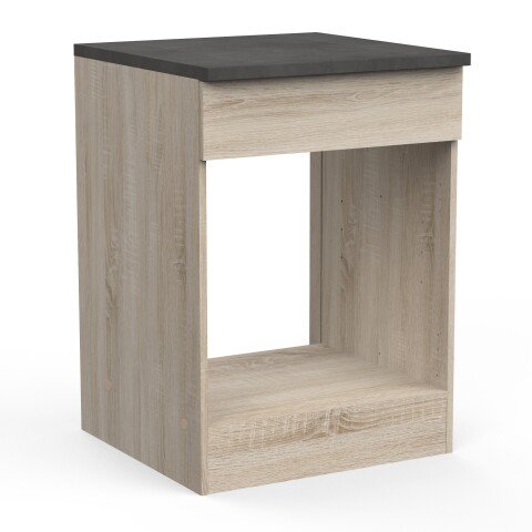 Unterschrank >Paprika< in SONOMA EICHE/BETON     - 60x85x60cm (BxHxT)