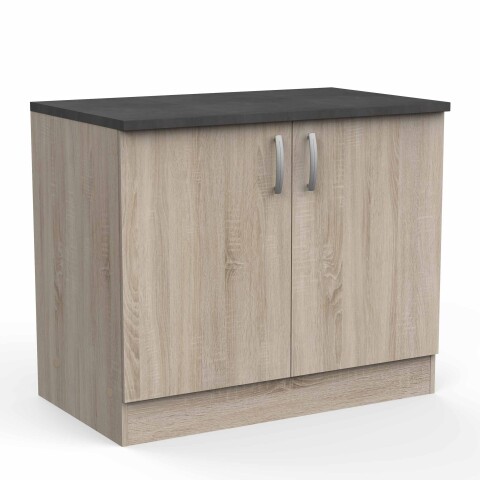 Unterschrank >Paprika< in SONOMA EICHE/BETON - 100x85x60cm (BxHxT)