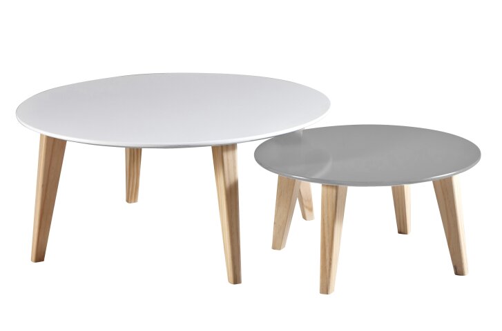Couchtisch >Round< in Weiß aus MDF - 78x78x35cm (BxHxT)