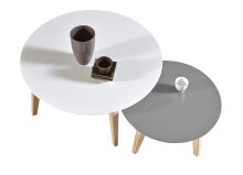 Couchtisch >Round< in Weiß aus MDF - 78x78x35cm (BxHxT)