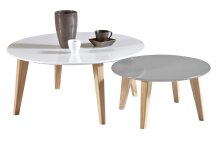 Couchtisch >Round< in Weiß aus MDF - 78x78x35cm (BxHxT)