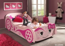 Autobett >Autobett< in Rosa aus MDF - 213x68,3x101,4cm (BxHxT)