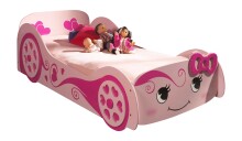 Autobett >Autobett< in Rosa aus MDF - 213x68,3x101,4cm (BxHxT)