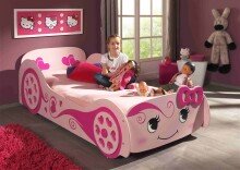 Autobett >Autobett< in Rosa aus MDF -...