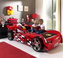Autobett >Autobett< in Rot aus MDF -...