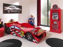 Autobett >Autobett< in Rot aus MDF - 175x48x78cm...