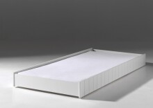 Bettschubkasten >ROBIN< in Weiß aus MDF - 199x17x94cm (BxHxT)