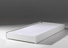 Bettschubkasten >ROBIN< in Weiß aus MDF - 199x17x94cm (BxHxT)