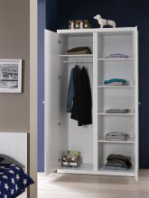 Kleiderschrank >ROBIN< in Weiß aus MDF - 110x204,5x57cm (BxHxT)
