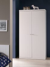 Kleiderschrank >ROBIN< in Weiß aus MDF - 110x204,5x57cm (BxHxT)
