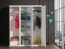 Kleiderschrank >ROBIN< in Weiß aus MDF - 166x204,5x57cm (BxHxT)