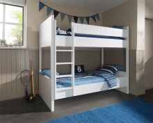 Etagenbett >ROBIN< in Weiß aus MDF - 210x174x97cm (BxHxT)