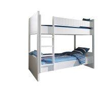 Etagenbett >ROBIN< in Weiß aus MDF -...