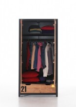 Drehtürenschrank >ALEX< in Kiefer gebürstet - 100x200x55 (BxHxT)