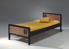 Einzelbett >ALEX< in Kiefer gebürstet aus Massive Kiefer - 209x75x96,5cm (BxHxT)
