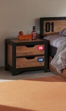 Nachttisch >ALEX< in Kiefer gebürstet aus...