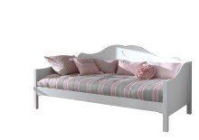 Bett >AMORI< in Weiß aus Massiv Kiefer und...