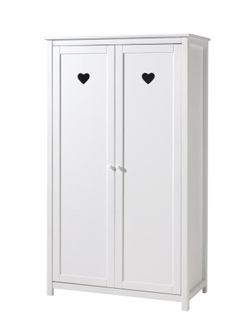 Kleiderschrank >AMORI< in Weiß aus Massiv Kiefer und MDF - 110x190,5x57 (BxHxT)