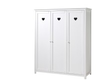 Kleiderschrank >AMORI< in Weiß aus Massiv...