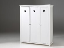 Kleiderschrank >AMORI< in Weiß aus Massiv Kiefer und MDF - 159x190,5x57 (BxHxT)
