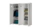 Kleiderschrank >AMORI< in Weiß aus Massiv Kiefer und MDF - 159x190,5x57 (BxHxT)