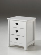Nachttisch >AMORI< in Weiß aus Massiv Kiefer und MDF - 45x55x40cm (BxHxT)