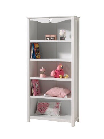 Bücherregal >AMORI< in Weiß aus Massiv Kiefer und MDF - 90x190x40cm (BxHxT)