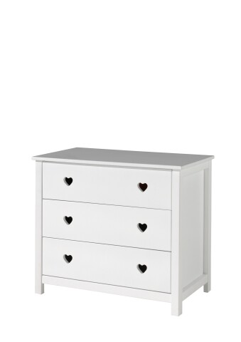 Kommode >AMORI< in Weiß aus Massiv Kiefer und MDF - 90x85,1x50cm (BxHxT)