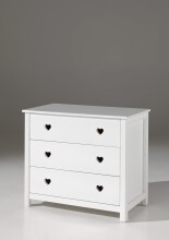 Kommode >AMORI< in Weiß aus Massiv Kiefer und MDF - 90x85,1x50cm (BxHxT)