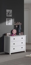 Kommode >AMORI< in Weiß aus Massiv Kiefer und MDF - 90x85,1x50cm (BxHxT)