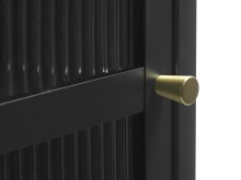 Vitrine >Barcelona< in Schwarz mit geriffelten Glaseinsätzen 5 mm , Sicherheitsglas