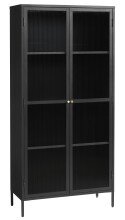 Vitrine >Barcelona< in Schwarz mit geriffelten...