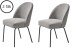 4-Fußstuhl >Cadiz< (2er Set) in Chenille Grau/Schwarz - 48,5x84x57 (BxHxT)