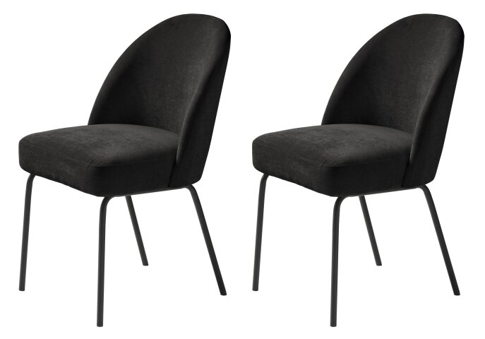 4-Fußstuhl >Cadiz< (2er Set) in Schwarz - 48,5x84x57 (BxHxT)