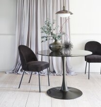 4-Fußstuhl >Cadiz< (2er Set) in Schwarz - 48,5x84x57 (BxHxT)