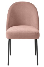 4-Fußstuhl >Cadiz< (2er Set) in Chenille Rose/Schwarz - 48,5x84x57 (BxHxT)