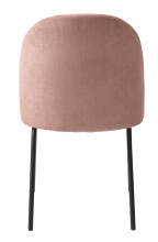 4-Fußstuhl >Cadiz< (2er Set) in Chenille Rose/Schwarz - 48,5x84x57 (BxHxT)