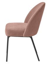 4-Fußstuhl >Cadiz< (2er Set) in Chenille Rose/Schwarz - 48,5x84x57 (BxHxT)