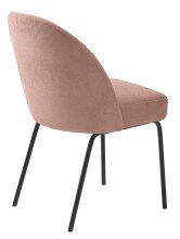 4-Fußstuhl >Cadiz< (2er Set) in Chenille Rose/Schwarz - 48,5x84x57 (BxHxT)