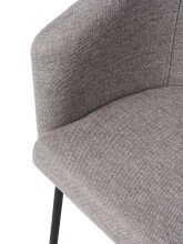 4-Fußstuhl >Eivissa< (2er Set) in Grau/Schwarz - 57x80x59 (BxHxT)