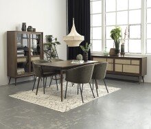 4-Fußstuhl >Eivissa< (2er Set) in Olive/Schwarz - 57x80x59 (BxHxT)