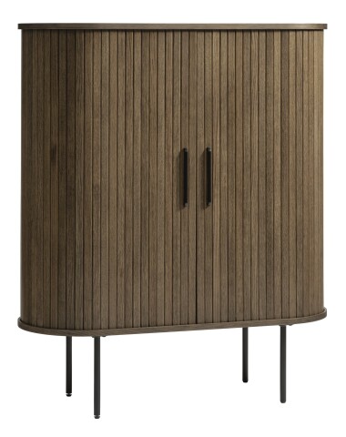 Highboard >Nerja< in Eiche braun furniert - 100x118x45 (BxHxT)