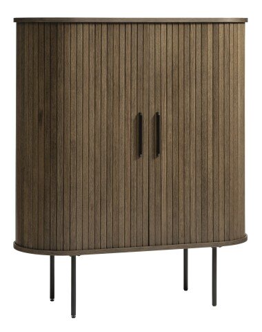 Highboard >Nerja< in Eiche braun furniert - 100x118x45 (BxHxT)