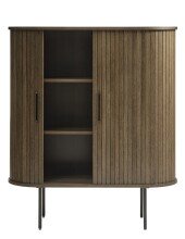 Highboard >Nerja< in Eiche braun furniert - 100x118x45 (BxHxT)